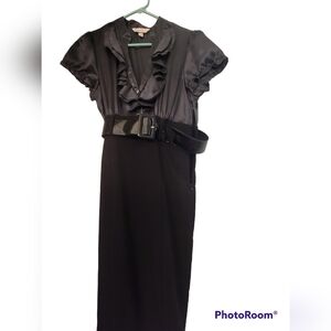 Speechless Juniors Belted Dress - Dark Gray & Black size 7